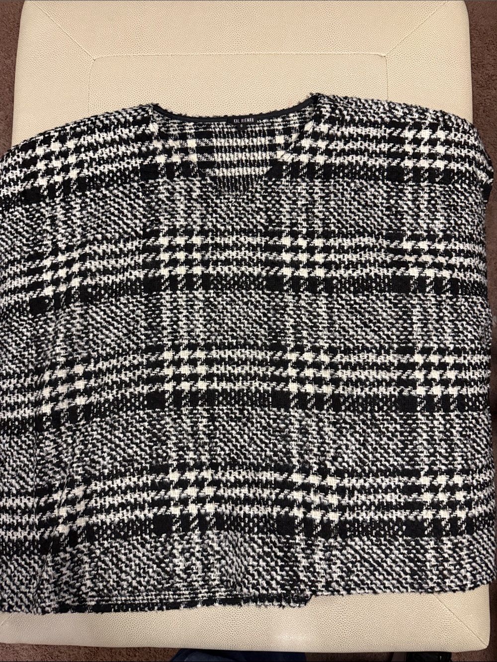 Kal Reiman Black & White Plaid Knit Pullover
